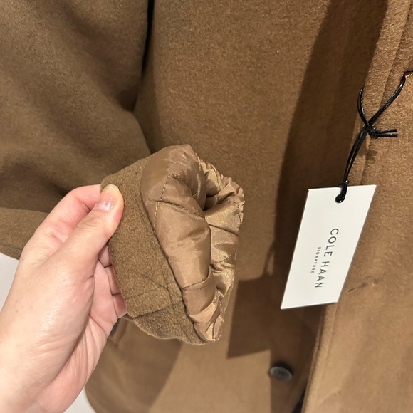 Brand New with Tags Cole Haan Men's Car Coat Wool Blended Caramel Color Size M - Picture 6 of 16